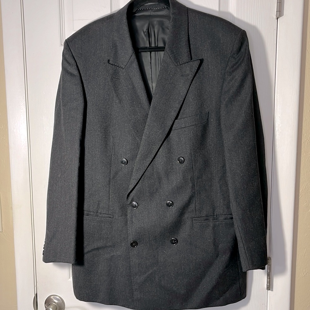 Burton Double-Breasted Charcoal Gray Men's Sport Coat